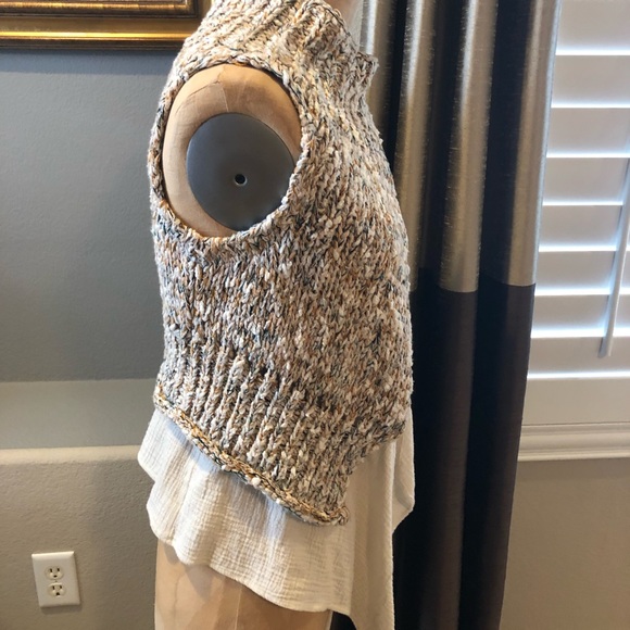 Anthropologie Sweater Vest with Cotton Fabric - Picture 2 of 9